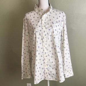 John Bartlett NWT Sailboat Button Down Shirt L